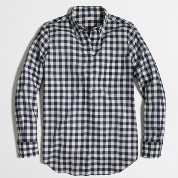 Classic gingham Navy Blue Button down M - Picture 5 of 7